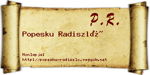 Popesku Radiszló névjegykártya